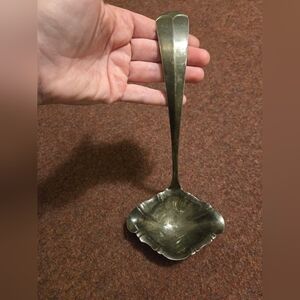 Vintage Sheffield England Silver Plated Double Sided Ladle 12in Long 4.5in Ladle